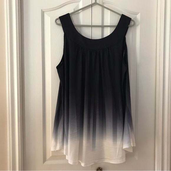 Unbranded Flowing Ladies Black Fading to White Tank  Top 2XL - Picture 3 of 4